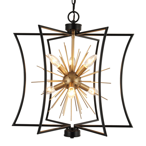 Bacoor 20" Wide Black 6-Light Chandelier
