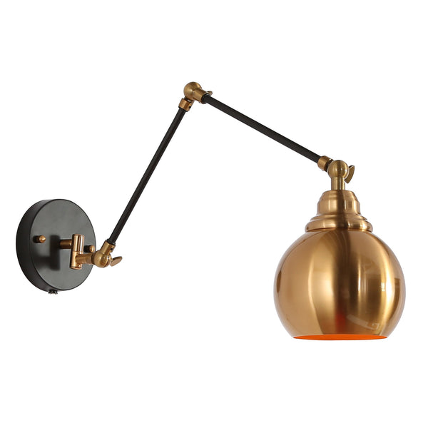 Teman 17" H Brass Swing Arm Wall Sconce