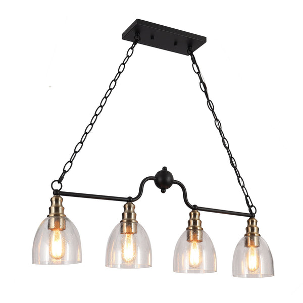 Nilos 32" Wide Black Kitchen Island Light