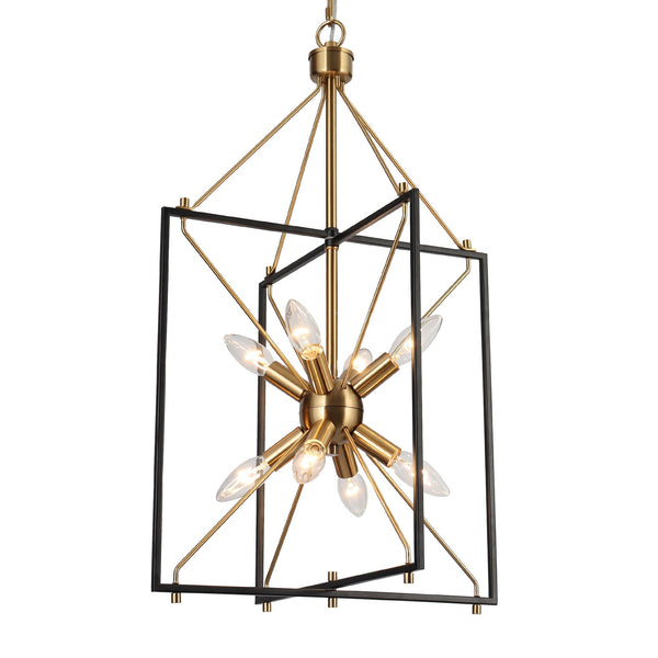 Nat 16" Wide Brass 8-Light Chandelier