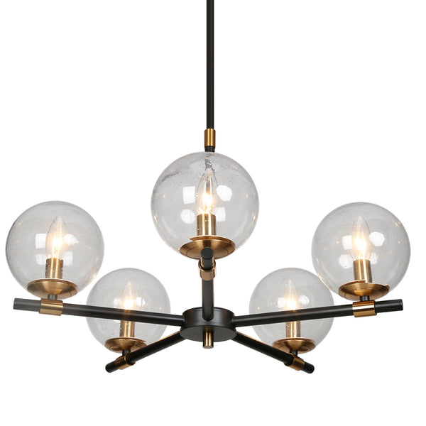 Vidar 22" Wide Black Chandelier