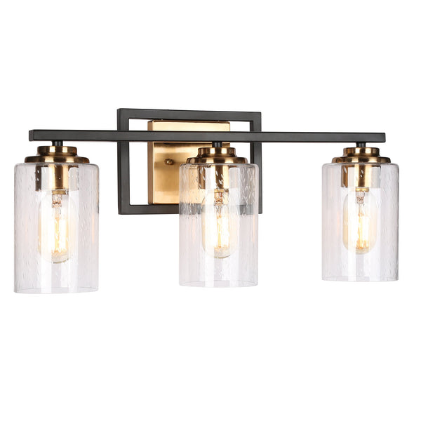 Lauro 24" Wide Black and Brass Vanity Light