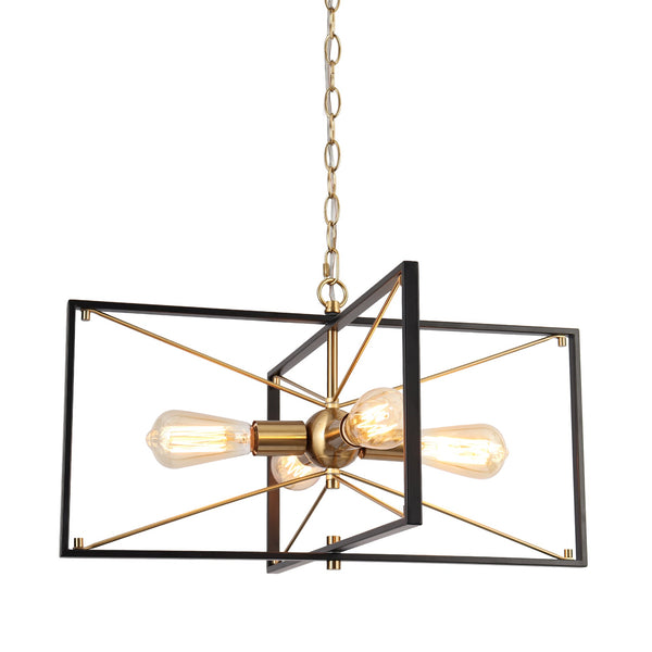 Nat 24" Wide Black 4-Light Chandelier
