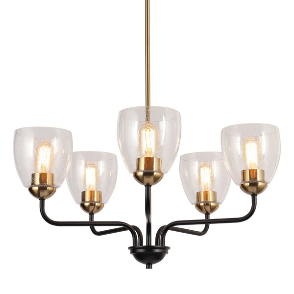 Daryl 26" Wide Black 5-Light Chandelier