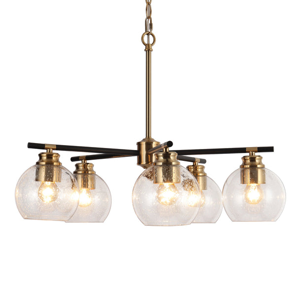 Zona 23" Wide Brass 5-Light Chandelier