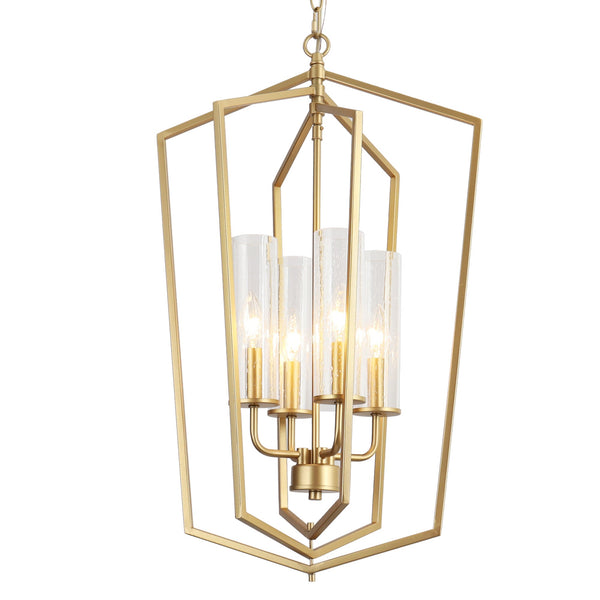 Adana 16" Wide Gold and Seeded Glass 4-Light Chandelier