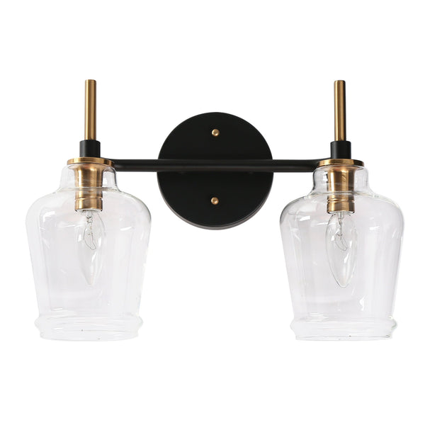 Denlie 12" Wide Black Vanity Light
