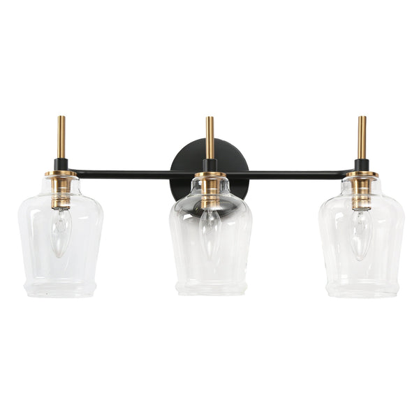 Denlie 20" Wide Black Vanity Light