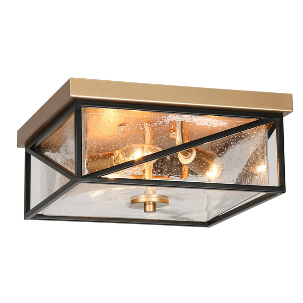 Jugal 12" Wide Gold and Black Ceiling Light