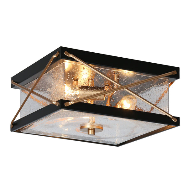 Jugal 12" Wide Black and Gold Ceiling Light