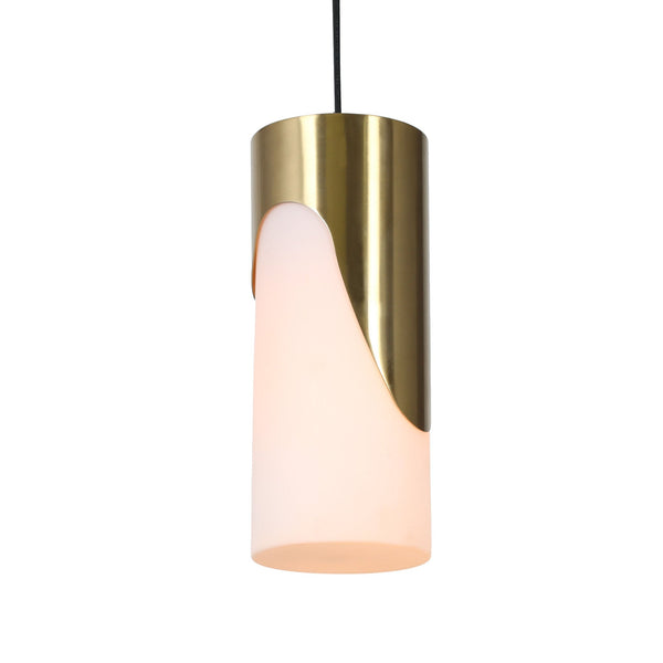 Dequan 5" Wide Gold Frosted Glass Mini Pendant